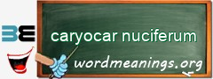 WordMeaning blackboard for caryocar nuciferum